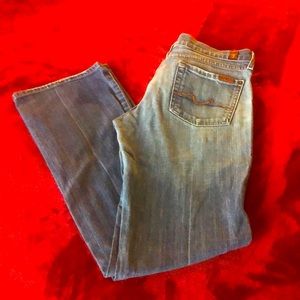 7 for all mankind blue jeans - boot cut - great condition.